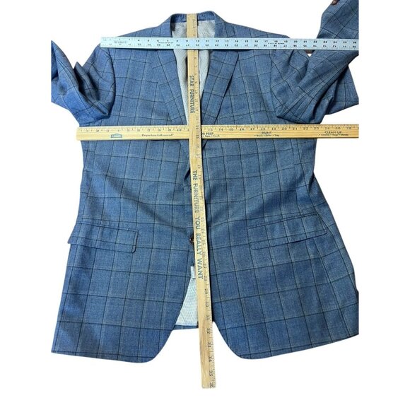 Trunk Club Sport Coat Jacket BESPOKE Wool Windowpane Working cuff Men's 44L - Picture 9 of 10